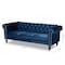 Baxton Studio Emma Navy Blue Velvet Upholstered and Button Tufted Chesterfield Sofa 163-10309 - alternate 7